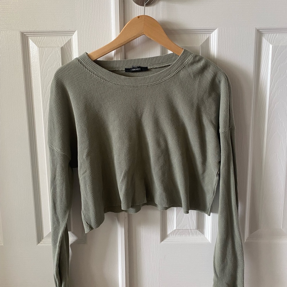 Waffle knit long sleeve
